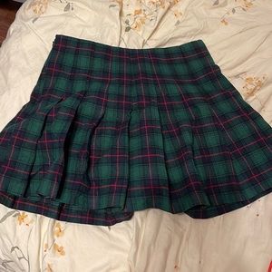 Green Plaid Skirt